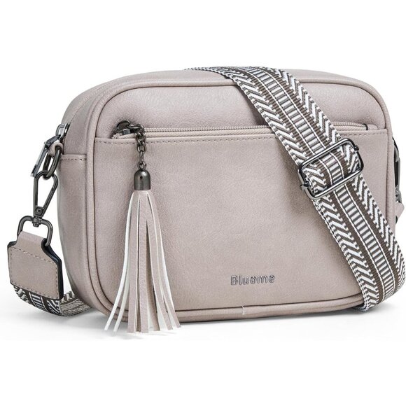 Small Crossbody Purse Vegan Leather Women Multi Pocket Adjustable Strap - Picture 7 of 7